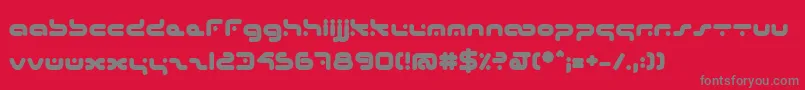 HybridB-fontti – harmaat kirjasimet punaisella taustalla