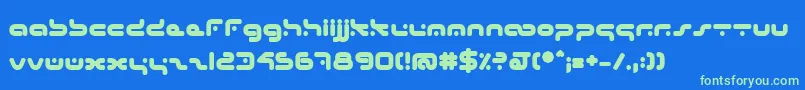 フォントHybridB – 青い背景に緑のフォント