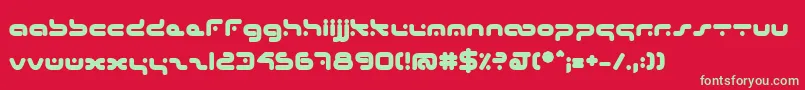 HybridB Font – Green Fonts on Red Background