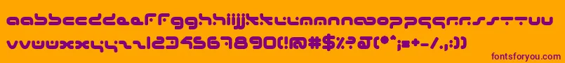 Police HybridB – polices violettes sur fond orange