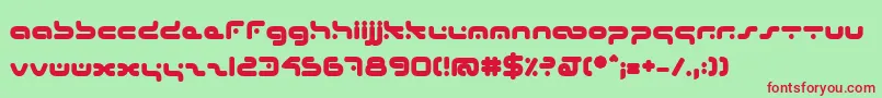 HybridB-Schriftart – Rote Schriften auf grünem Hintergrund