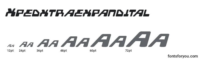 Размеры шрифта Xpedxtraexpandital