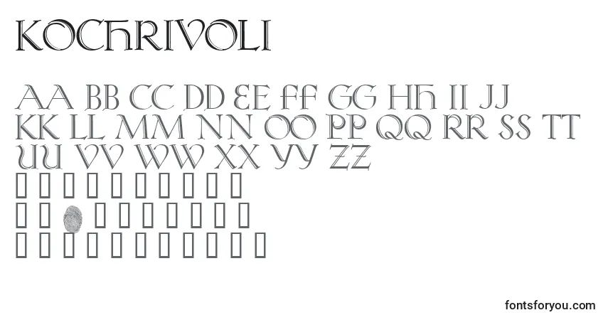 Czcionka KochRivoli – alfabet, cyfry, specjalne znaki
