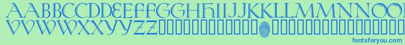 KochRivoli Font – Blue Fonts on Green Background