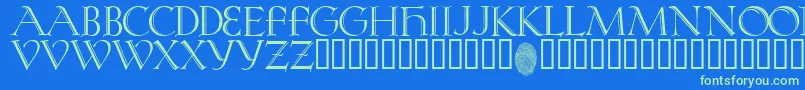 KochRivoli Font – Green Fonts on Blue Background