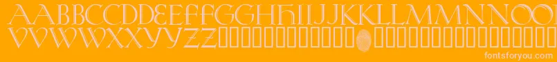 KochRivoli-Schriftart – Rosa Schriften auf orangefarbenem Hintergrund