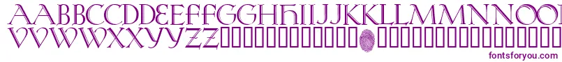 KochRivoli-Schriftart – Violette Schriften auf weißem Hintergrund