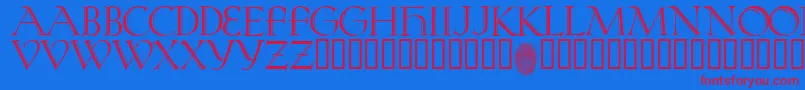 KochRivoli Font – Red Fonts on Blue Background