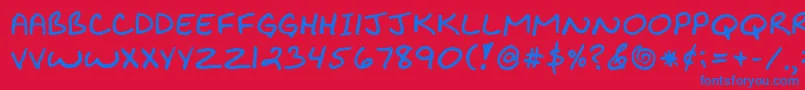 KibbyBold Font – Blue Fonts on Red Background