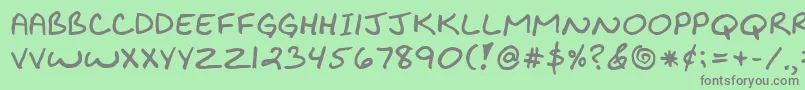 フォントKibbyBold – 緑の背景に灰色の文字