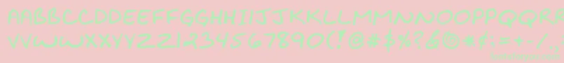 KibbyBold Font – Green Fonts on Pink Background