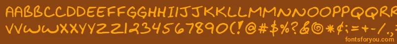 KibbyBold Font – Orange Fonts on Brown Background