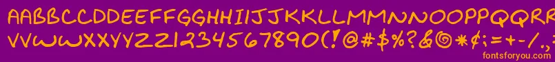 KibbyBold Font – Orange Fonts on Purple Background