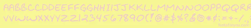 KibbyBold Font – Pink Fonts on Yellow Background