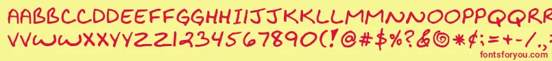 KibbyBold Font – Red Fonts on Yellow Background