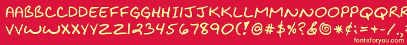 KibbyBold Font – Yellow Fonts on Red Background