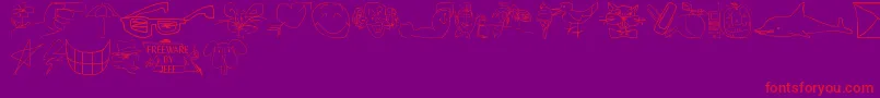 Scrawls Font – Red Fonts on Purple Background