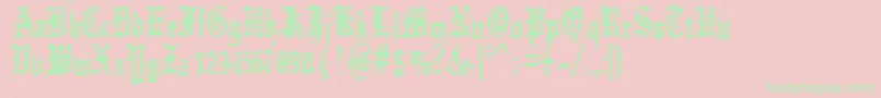 GermanUnderground Font – Green Fonts on Pink Background