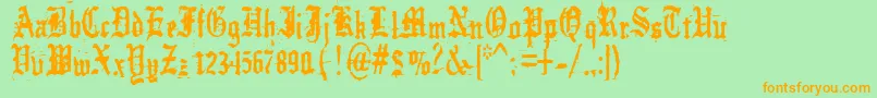 GermanUnderground Font – Orange Fonts on Green Background
