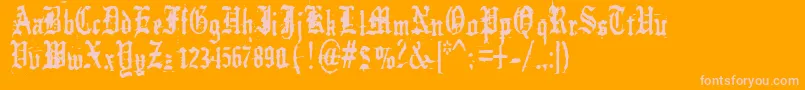 GermanUnderground-fontti – vaaleanpunaiset fontit oranssilla taustalla