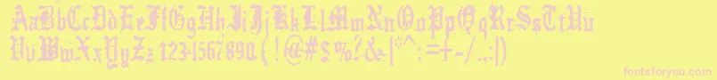 GermanUnderground Font – Pink Fonts on Yellow Background