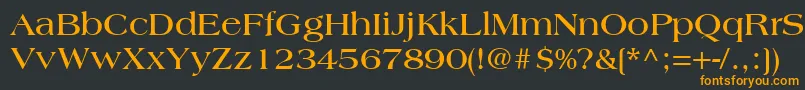 フォントAmericanaLtBold – 黒い背景にオレンジの文字