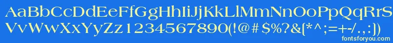 Шрифт AmericanaLtBold – жёлтые шрифты на синем фоне