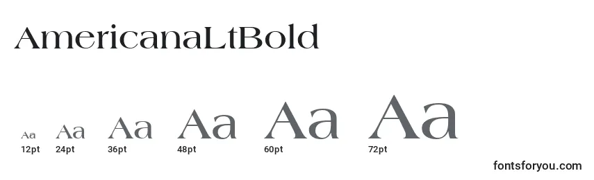 Размеры шрифта AmericanaLtBold