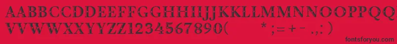 DecorInitial Font – Black Fonts on Red Background