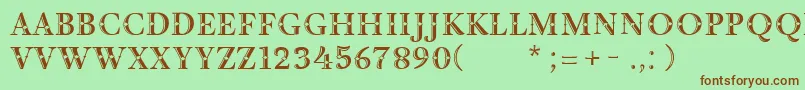 DecorInitial Font – Brown Fonts on Green Background