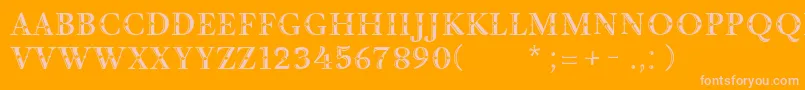 DecorInitial Font – Pink Fonts on Orange Background