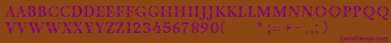 DecorInitial Font – Purple Fonts on Brown Background