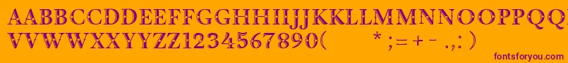 DecorInitial Font – Purple Fonts on Orange Background