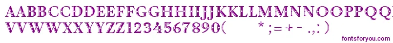 DecorInitial Font – Purple Fonts on White Background