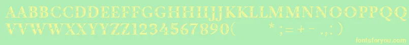 DecorInitial Font – Yellow Fonts on Green Background