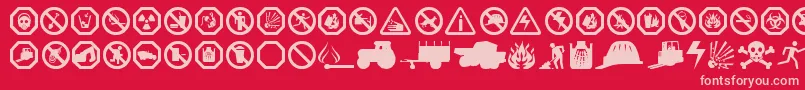 WorkingSignsTfb Font – Pink Fonts on Red Background