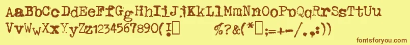 GfHaldaSmashed Font – Brown Fonts on Yellow Background