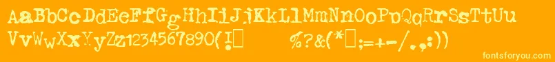 フォントGfHaldaSmashed – オレンジの背景に黄色の文字