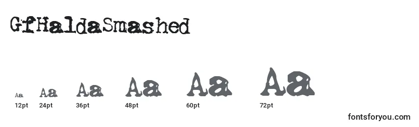 GfHaldaSmashed Font Sizes