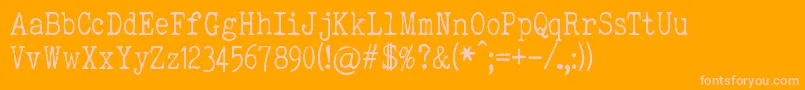 ElegantTypewriter Font – Pink Fonts on Orange Background