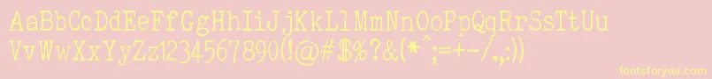 ElegantTypewriter Font – Yellow Fonts on Pink Background