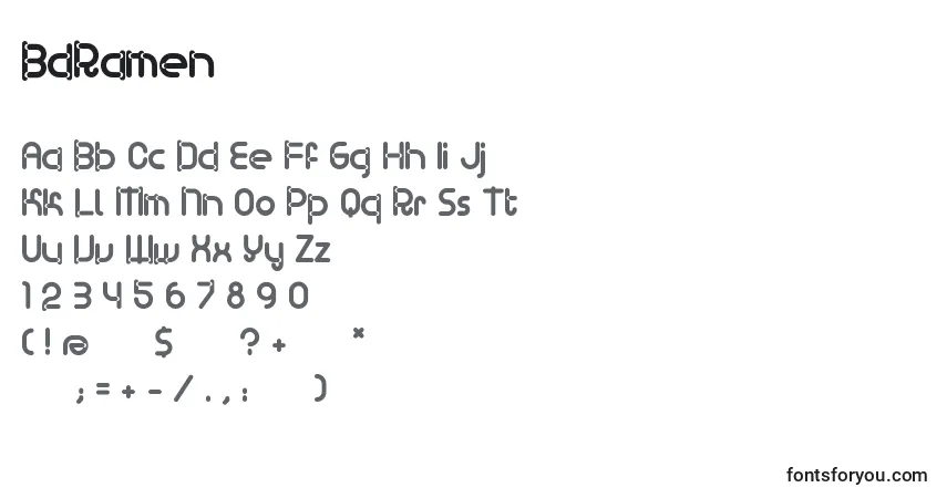 Fuente BdRamen - alfabeto, números, caracteres especiales