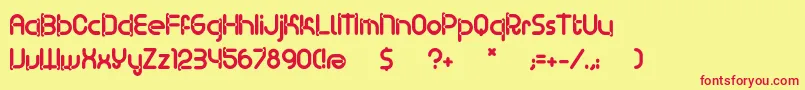 BdRamen Font – Red Fonts on Yellow Background