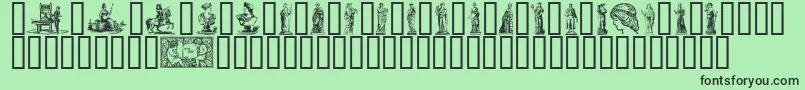 フォントOktober98 – 緑の背景に黒い文字