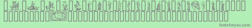 Oktober98-Schriftart – Graue Schriften auf grünem Hintergrund