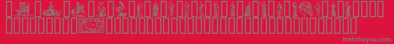 Oktober98-Schriftart – Graue Schriften auf rotem Hintergrund