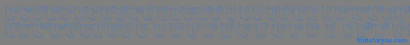 フォントOldboothollow – 灰色の背景に青い文字