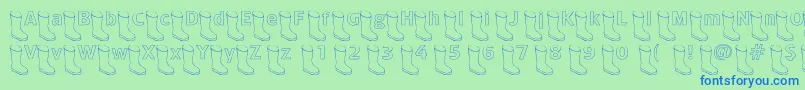 Oldboothollow Font – Blue Fonts on Green Background