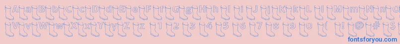 Oldboothollow Font – Blue Fonts on Pink Background