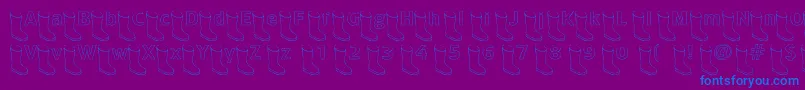 フォントOldboothollow – 紫色の背景に青い文字